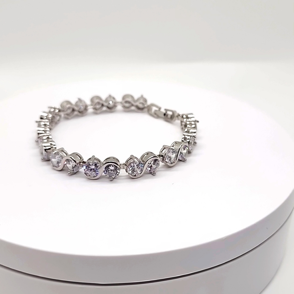 Brilliant Tennis Bracelet With Dazzling Large Cz Stones